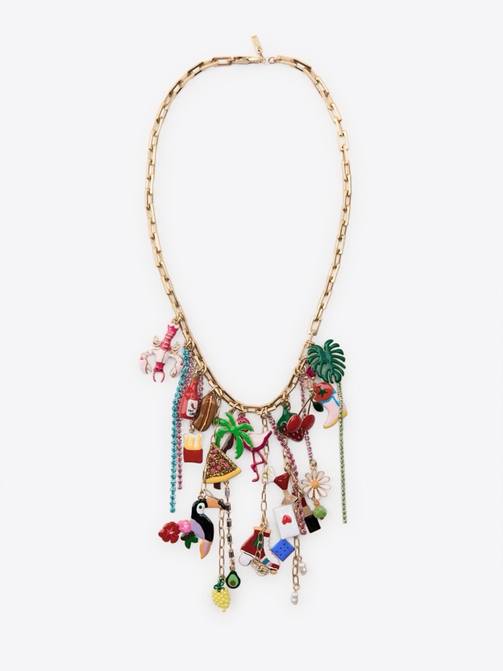 Zara charm link necklace, tropical vacation themed, festival - Picture 11 of 15